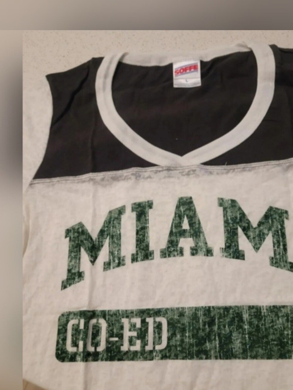 Women's MIAMI T-shirt Large BNWT Cap Short Sleeves White Green Black